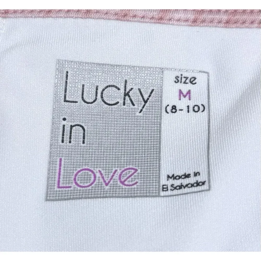 Lucky In Love Womens Skort M 8-10 Blue Pink Yellow Tiered Tennis Skirt Shorts